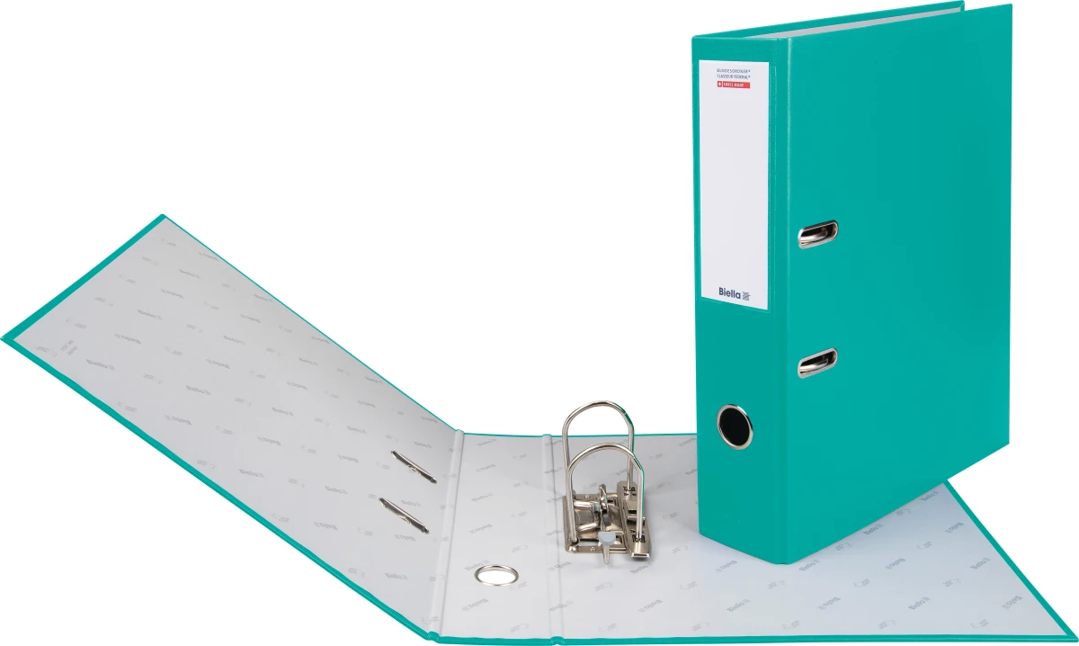 Classeur fédéral Biella, largeur de dos 7 cm, turquoise