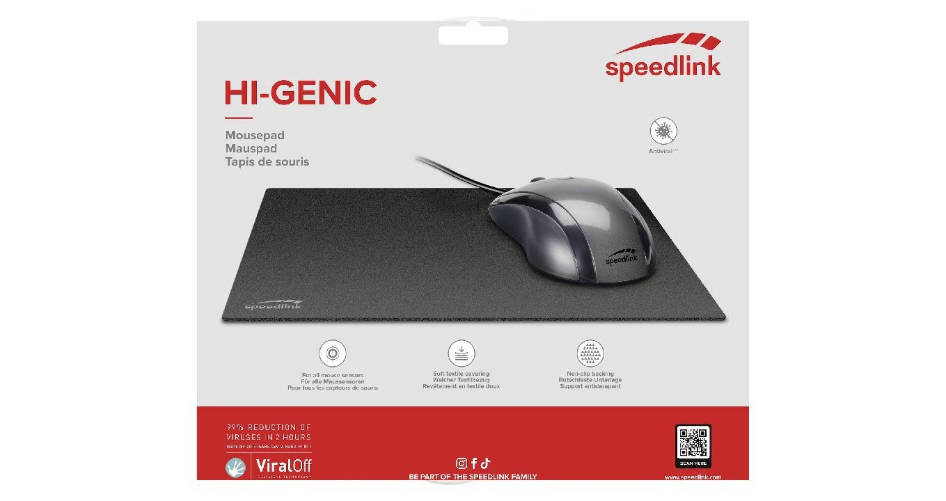 SPEEDLINK HI-GENIC Mousepad antiviral 19 x 23 cm