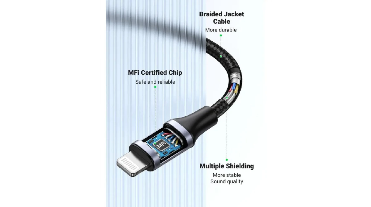UGREEN Lightning zu 3.5 mm Jack Adapter 10 cm
