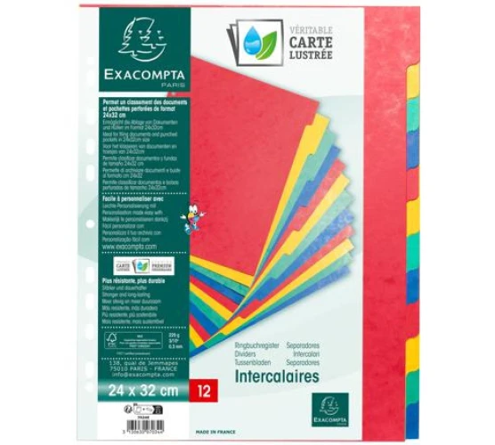 EXACOMPTA Répertoire neutre TopColor 12 parties