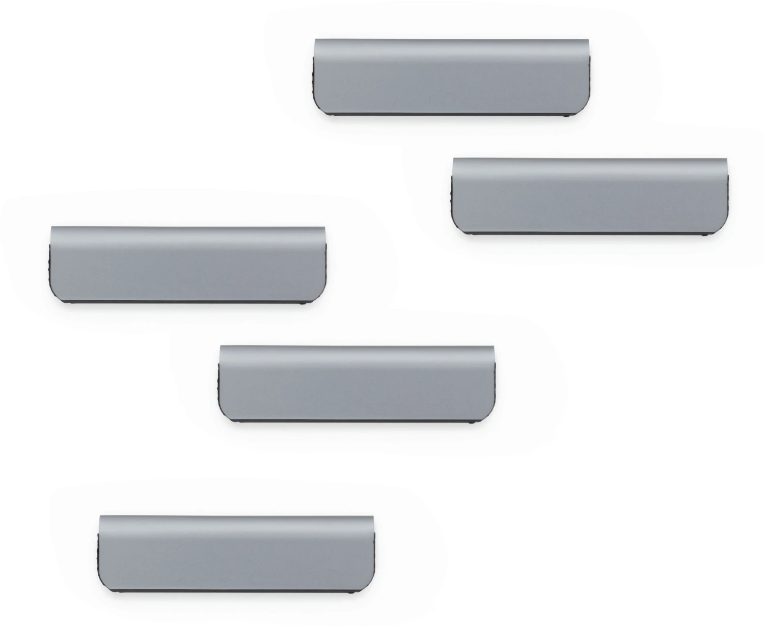 Magnetischer Zettelclip DURAFIX CLIP, metallic silber, 60 x 17 mm, Beutel à 5 Stück