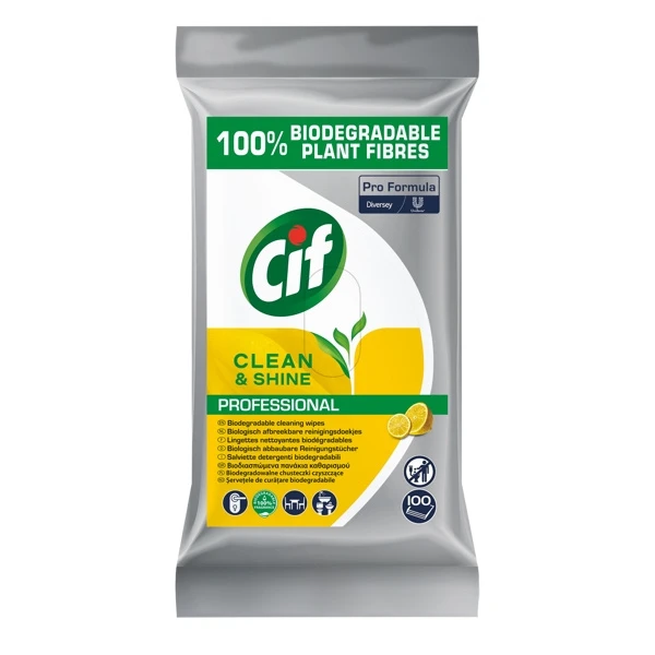 CIF Lingettes de nettoyage Clean & Shine Professional Wipes 4 x 100 lingettes