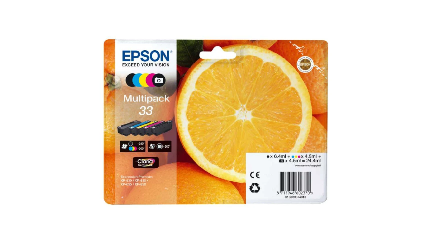 EPSON 33 Tintenpatrone Multipack CMYB