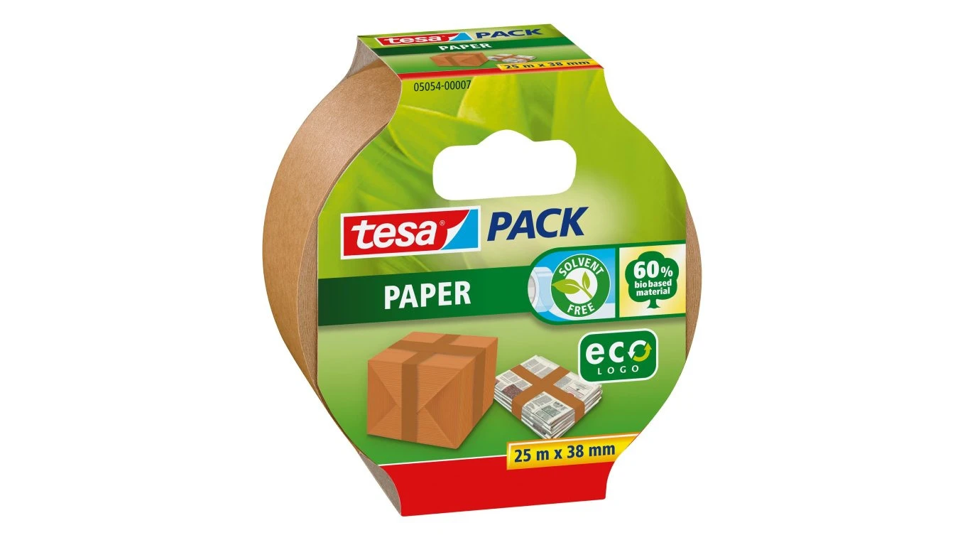TESA Ruban d'emballage brun Paper Eco 38 mm x 25 m