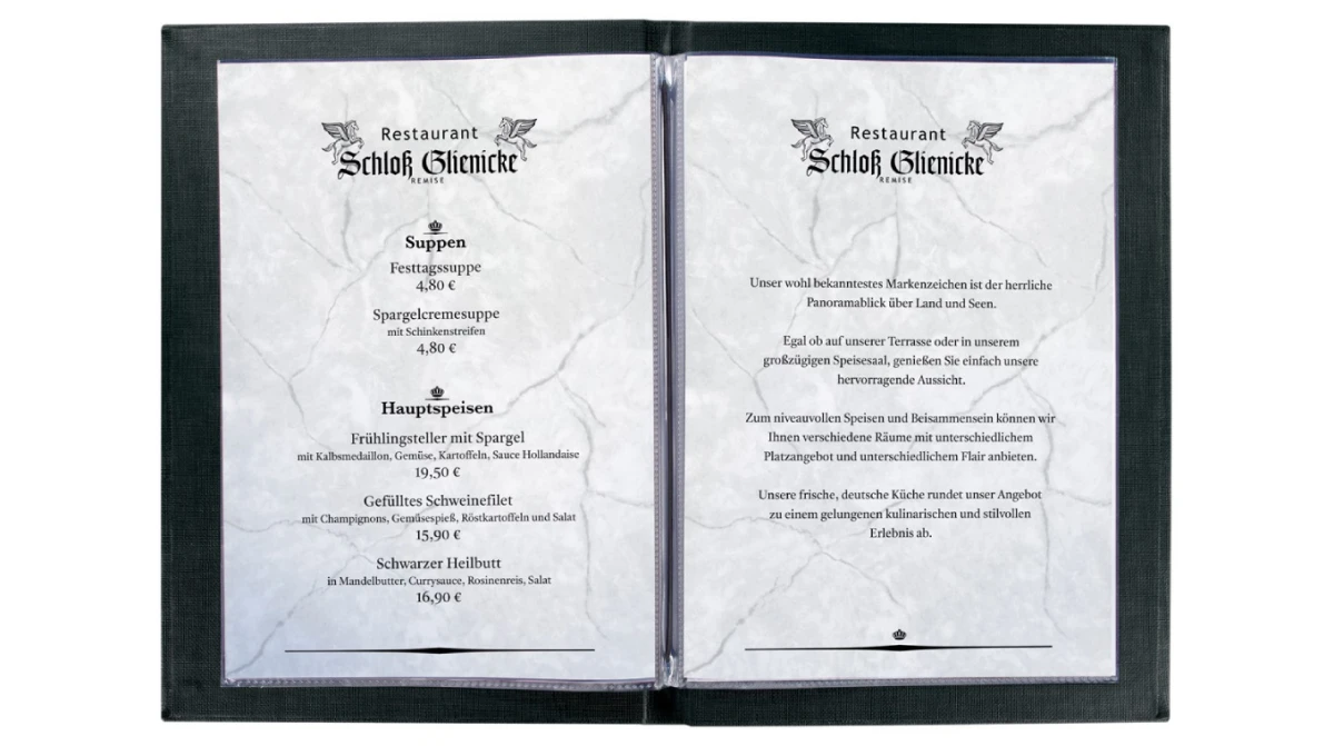 SIGEL Porte-menu - avec reliure élastique - 8 pages