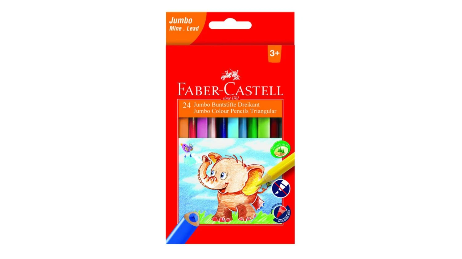 FABER-CASTELL Farbstifte dreikant Jumbo - 24 Stk.