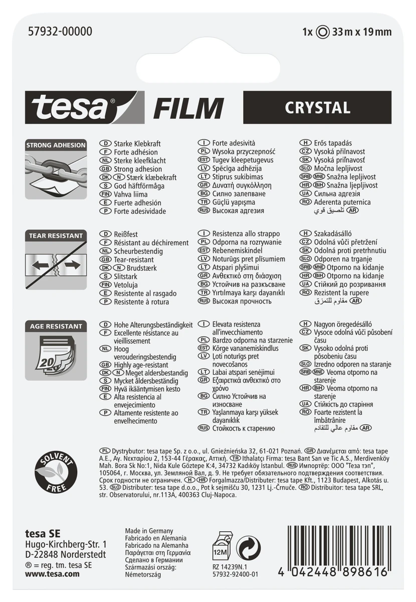 TESA Crystal Tape 19mmx33m