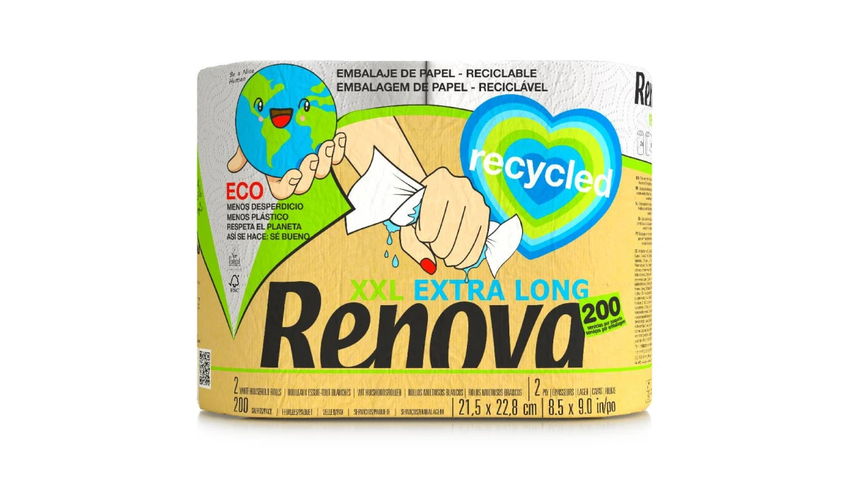 RENOVA Essuie-tout XXL Eco Recycled 2 couches, 2 rouleaux