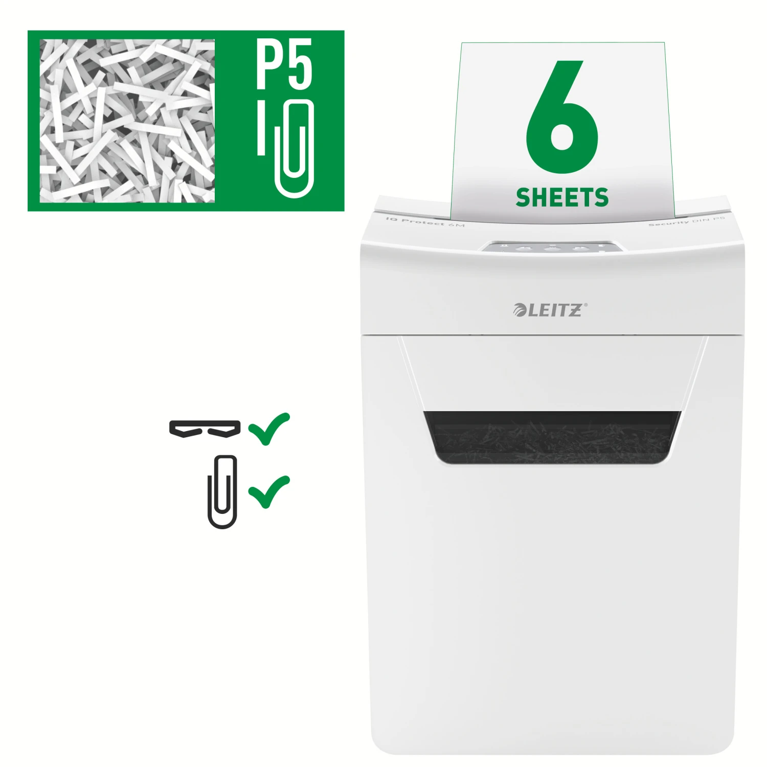 LEITZ Aktenvernichter IQ Protect 6M, P-5, 18lt