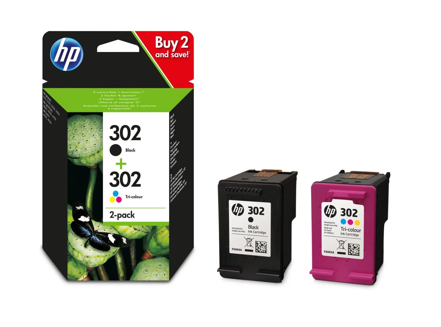 HP 302 Original Ink Cartridge black + tri-color Combo-Pack X4D37AE
