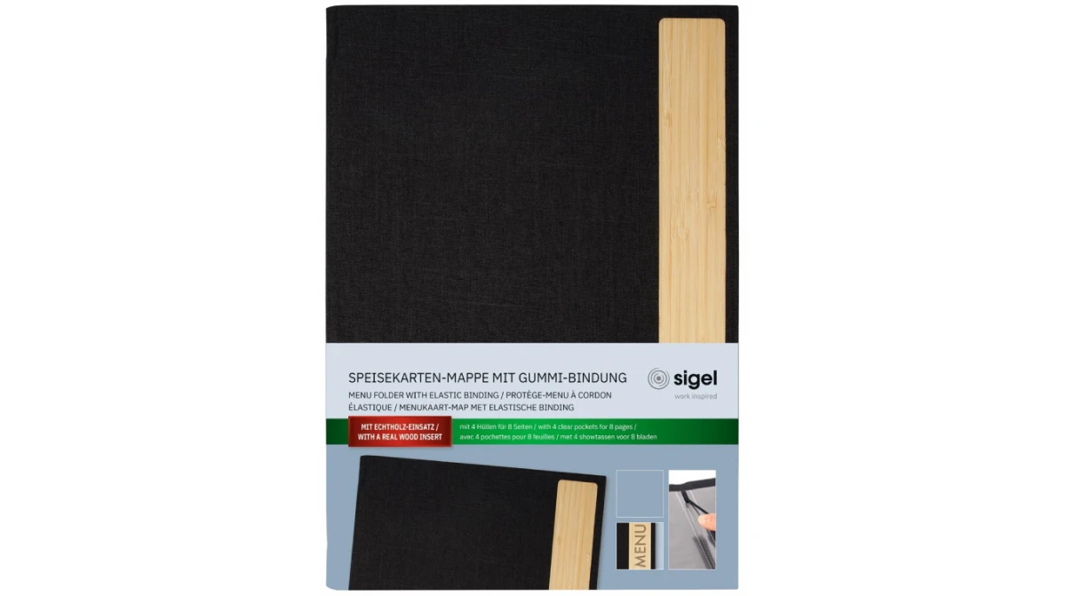 SIGEL Porte-menu avec reliure élastique - 8 pages