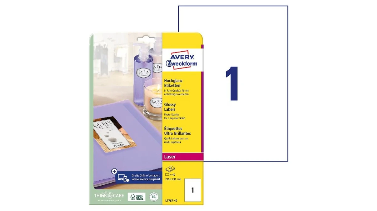 AVERY ZWECKFORM L7767-40 Étiquettes, A4, 40 feuilles