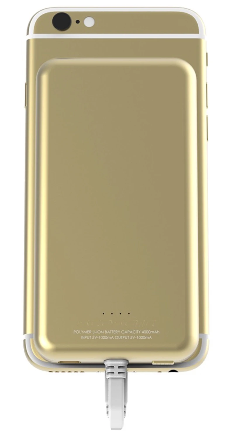 Batterie portable avec 4000mAh et câble Lightning intégré qui s'attache à