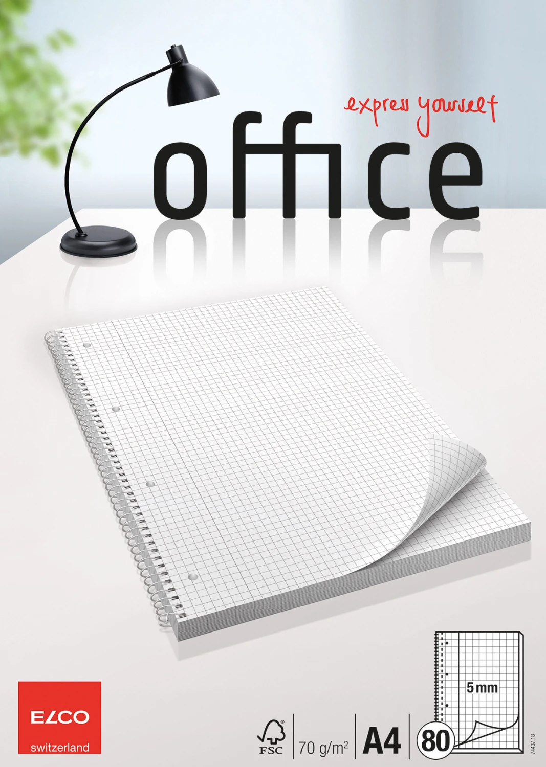 ELCO College-Block Office A4 - 80 Blatt, kariert