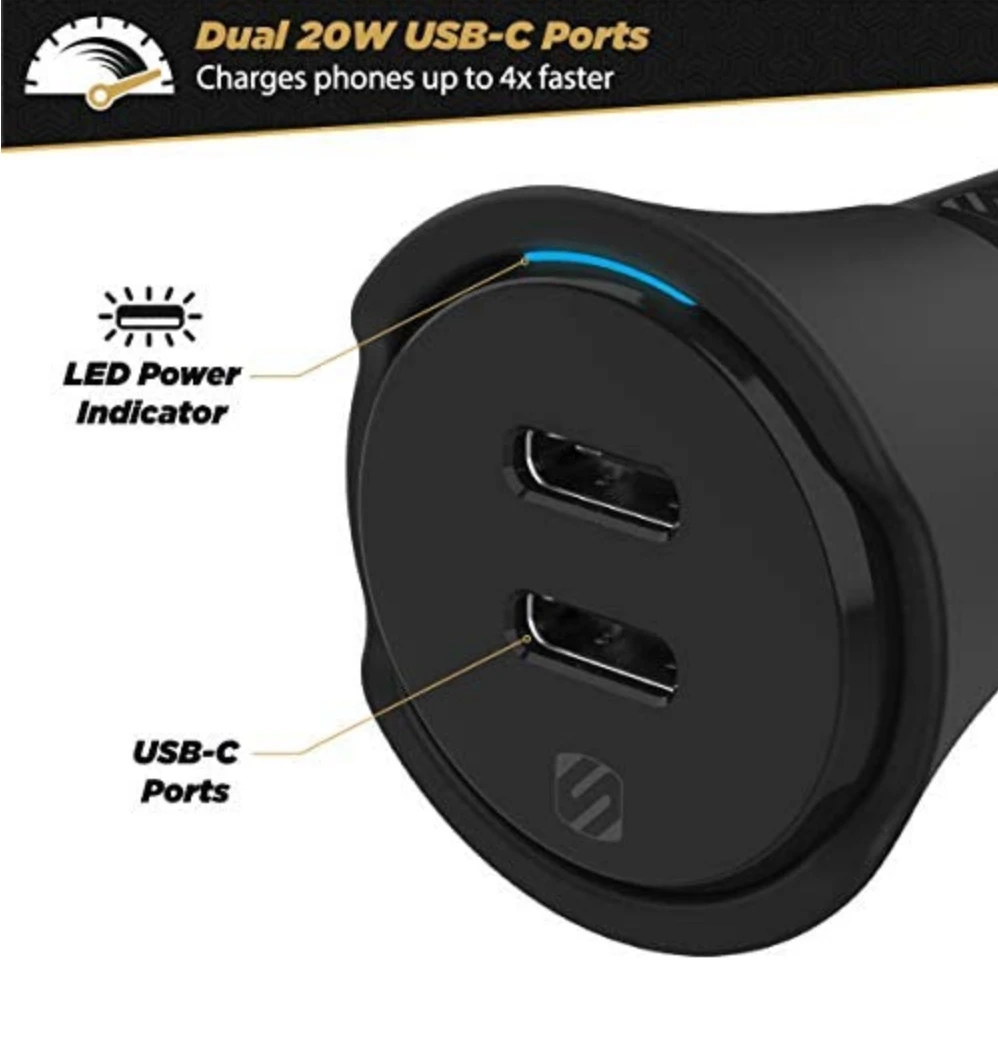 Scosche 40W Chargeur de voiture à double port