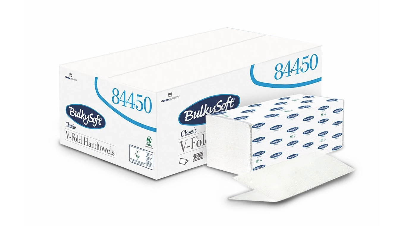 BULKYSOFT Essuie-mains en papier Classic pliage V, 2 couches, blanc