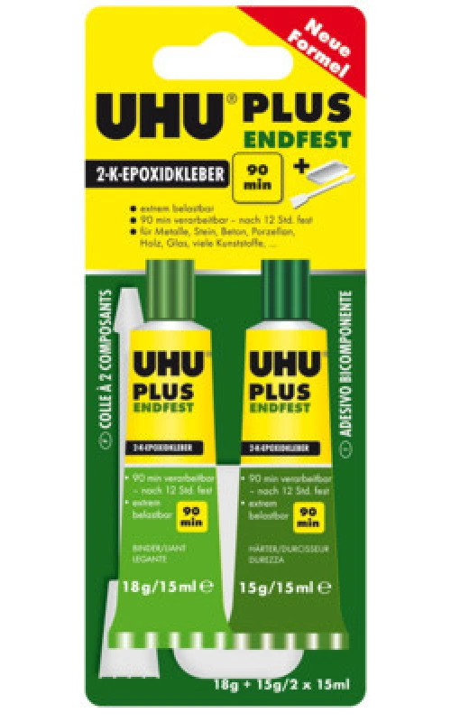 UHU Klebstoff Plus Endfest 2 x 15 ml