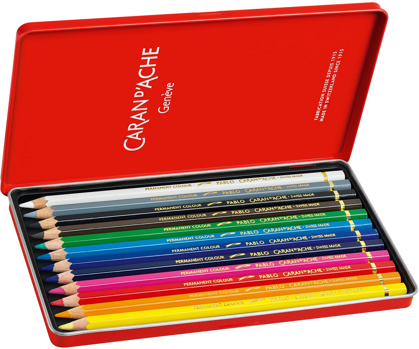 CARAN D'ACHE Farbstifte Pablo - 12 Farben