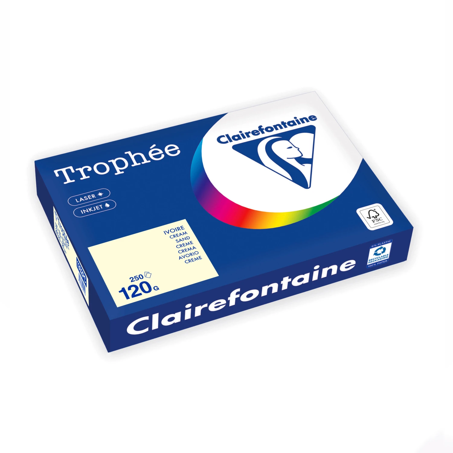 CLAIREFONTAINE Kopierpapier Trophée Pastell A3, 120 g/m², 250 Blatt