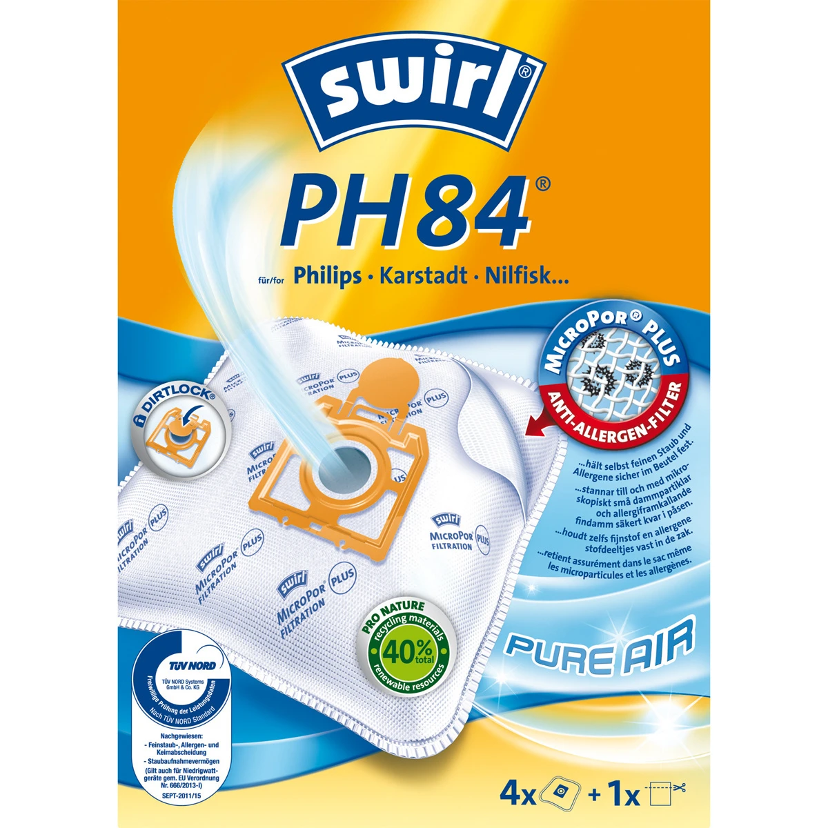 SWIRL Sac aspirateur PH 84 EcoPor 4 pièces