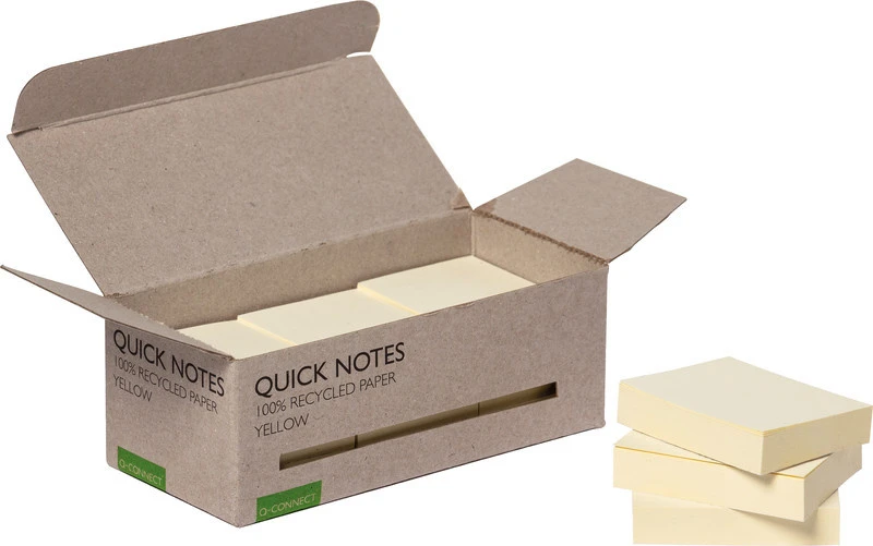 Q-CONNECT Haftnotizen Recycling 12 x 100 Blatt