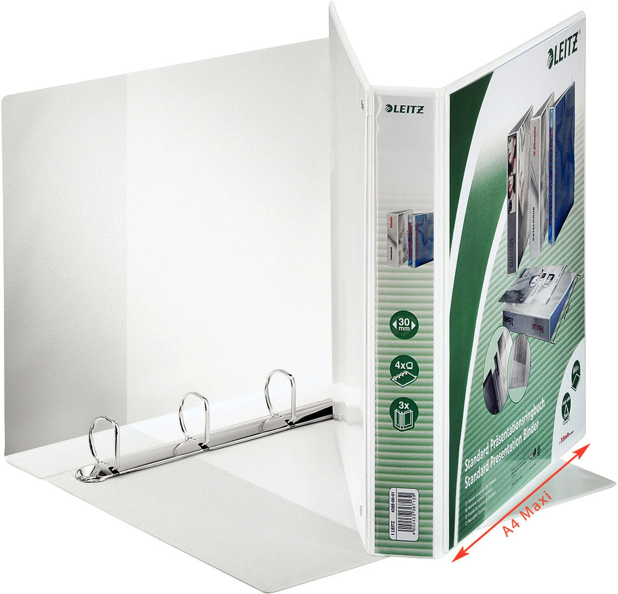 LEITZ Classeur à anneaux A4, 30 mm avec 4 anneaux