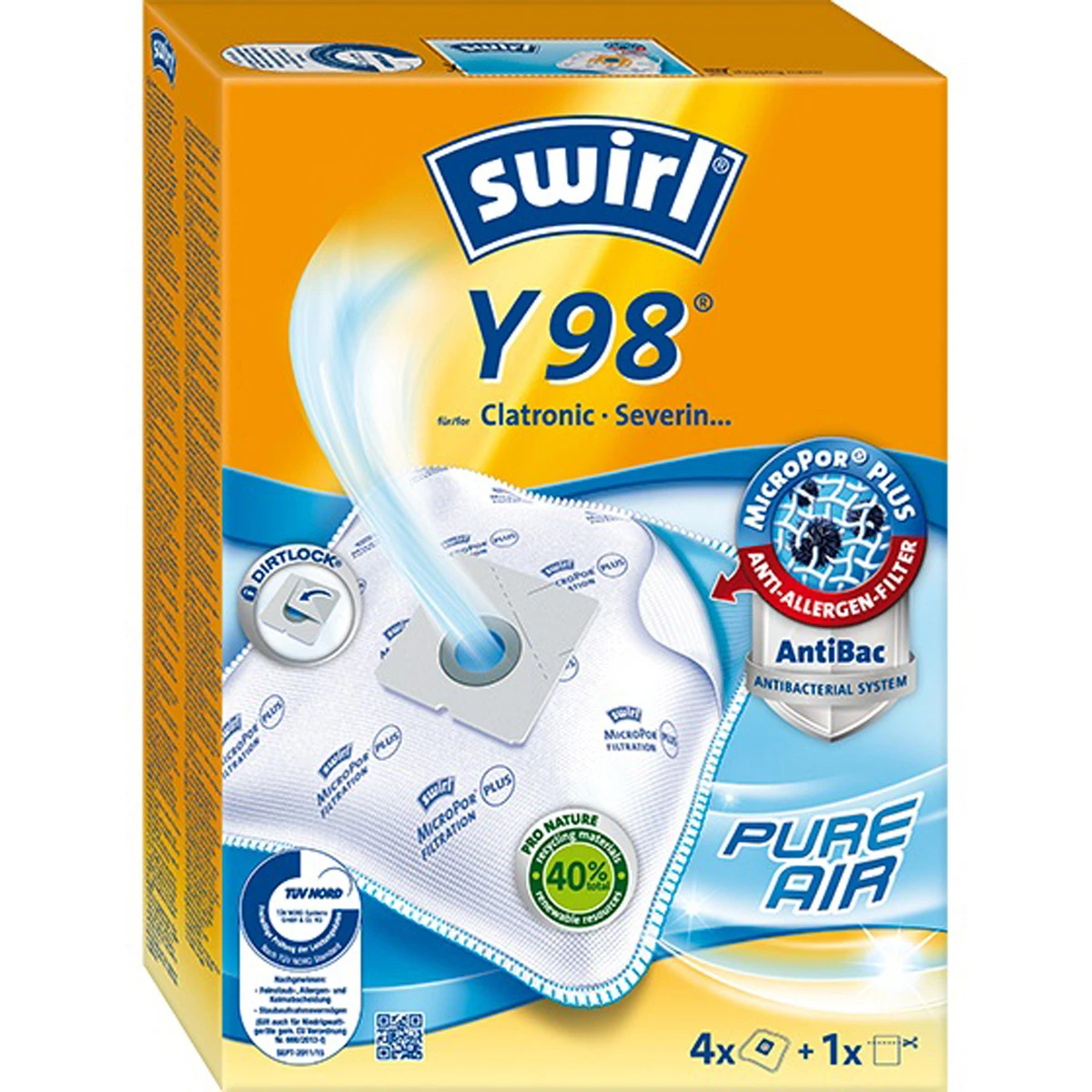 SWIRL Sac aspirateur Y 98 EcoPor 4 pièces