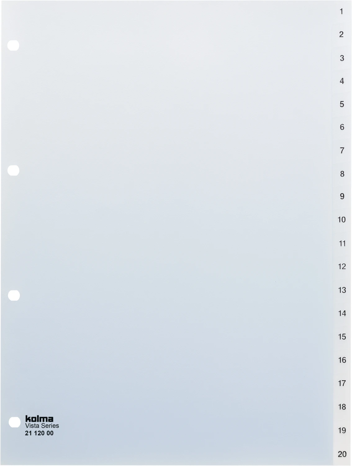 KOLMA Zahlenregister Vista 1 - 20