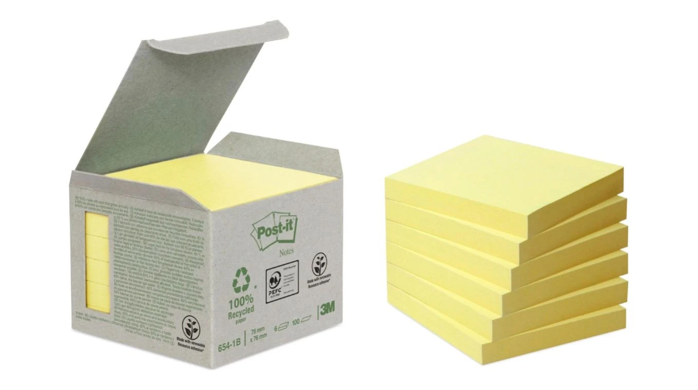 POST-IT Notes adhésives Recycling 6 x 100 feuilles