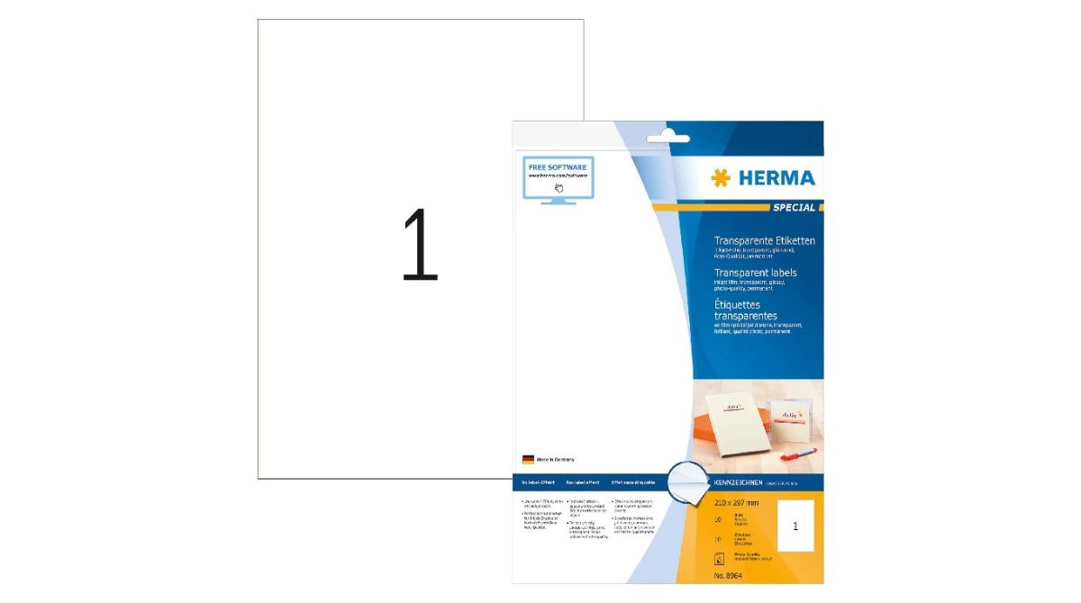HERMA 8964 Étiquettes de film 210 x 297 mm, 10 feuilles
