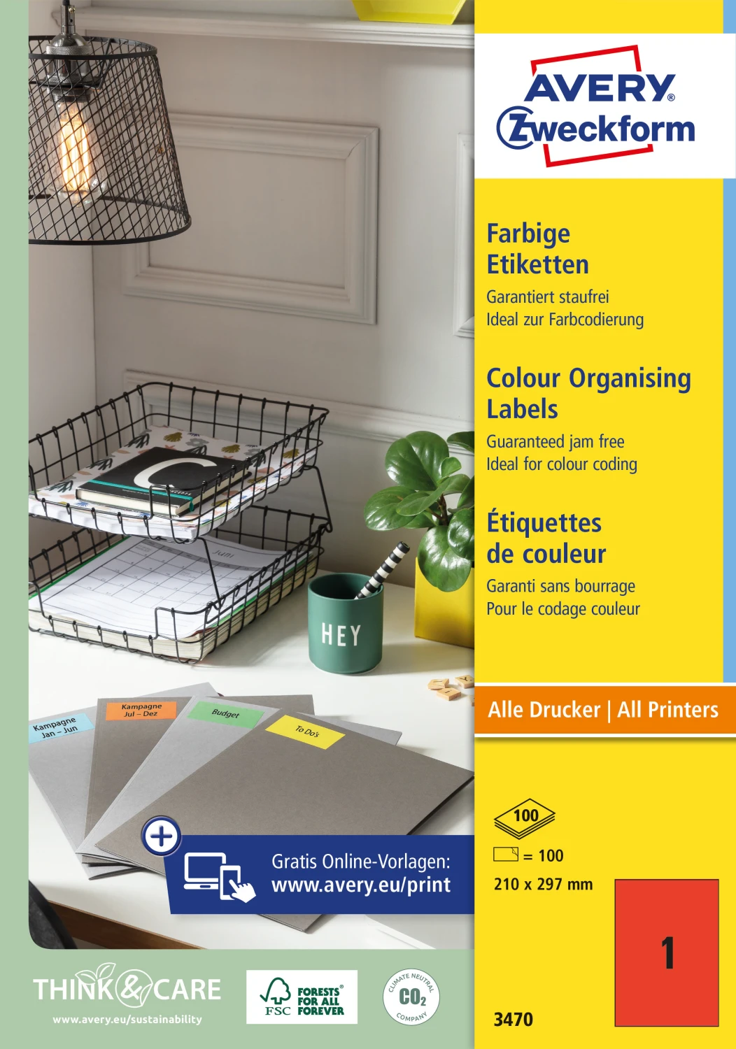 AVERY ZWECKFORM 3459 Étiquettes, 105 x 148 mm, 100 feuilles