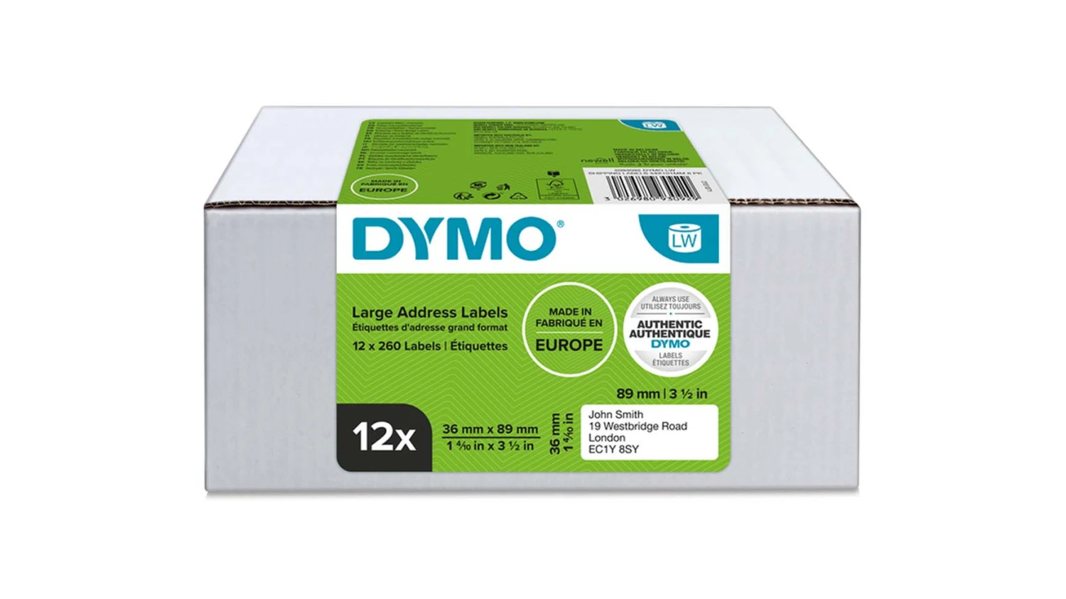 DYMO LabelWriter Étiquettes d'adresse, 89 x 36 mm