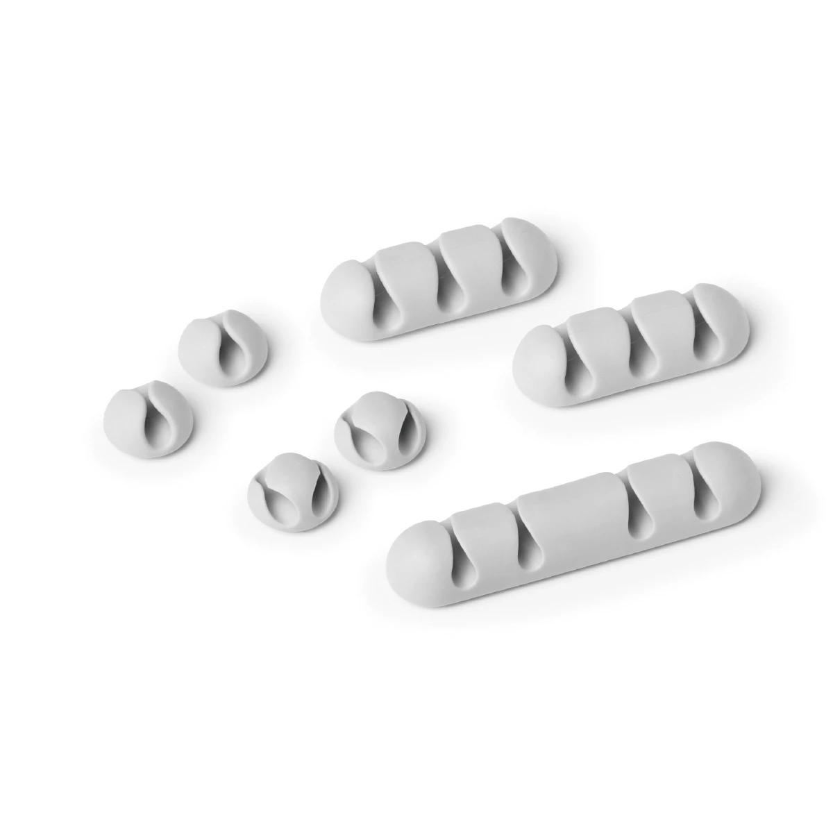 Kabel-Clips selbstklebend CAVOLINE CLIP MIX für mehrere USB-Kabel, grau