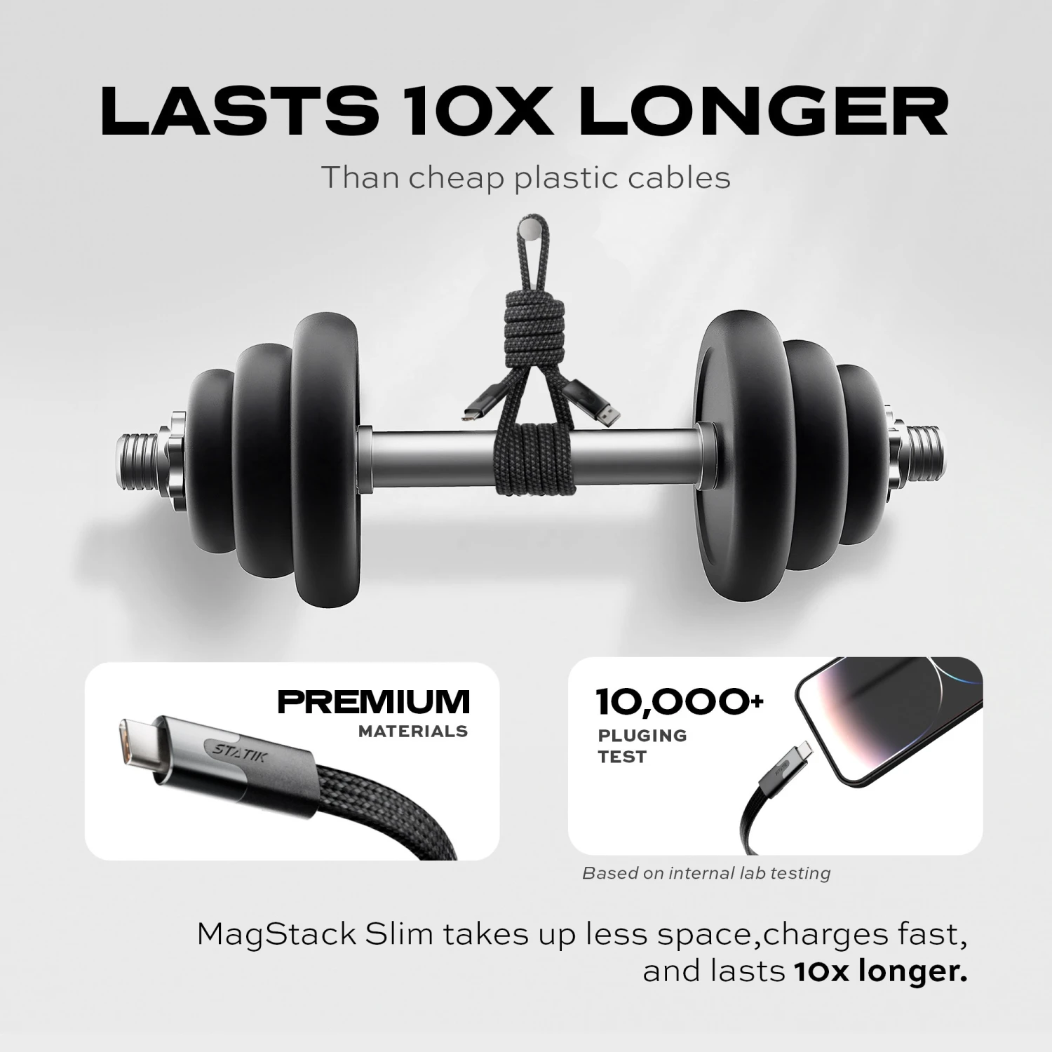 STATIK MagStack Slim USB-A zu C Kabel, 1m