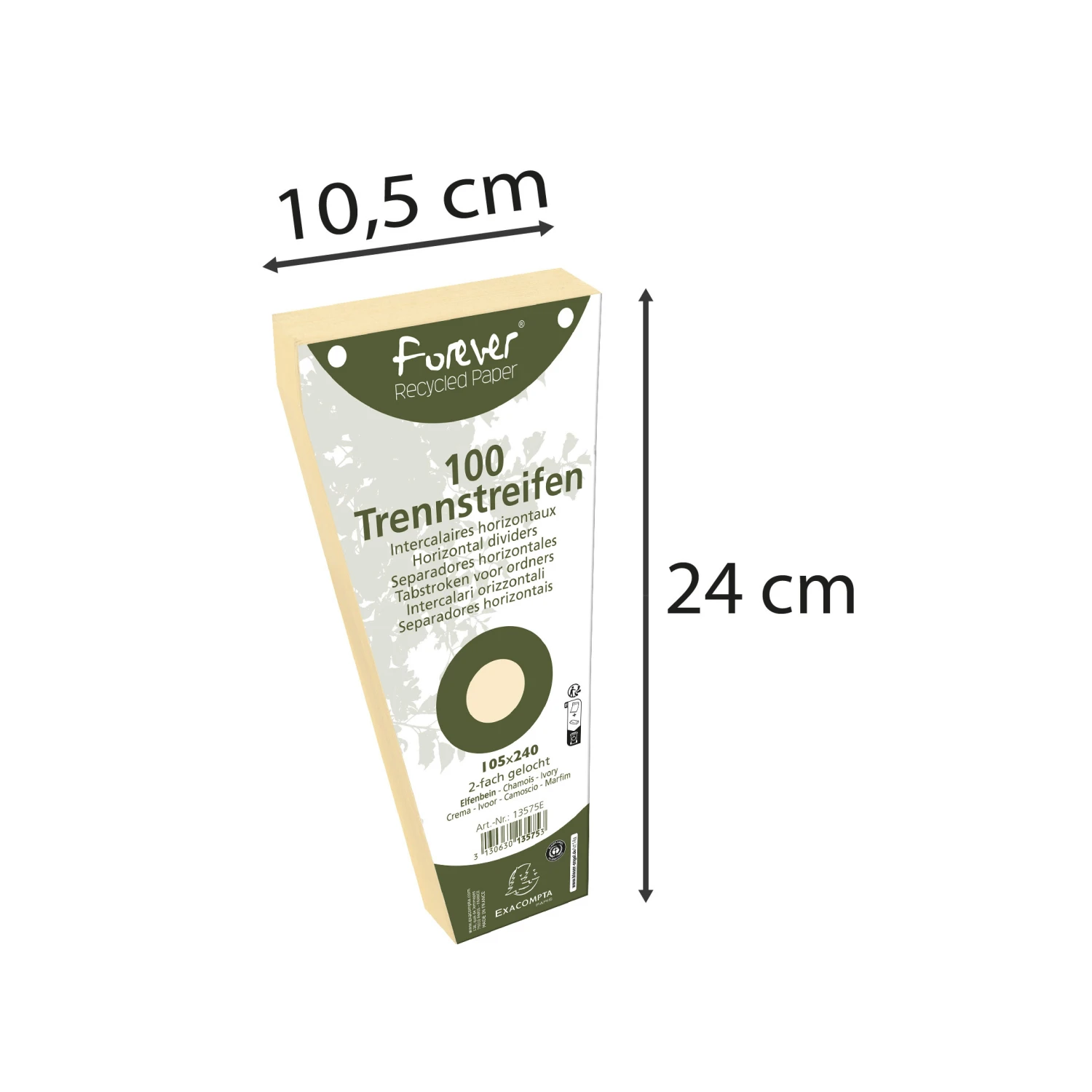 EXACOMPTA Trennstreifen trapezförmig, 100 Stück